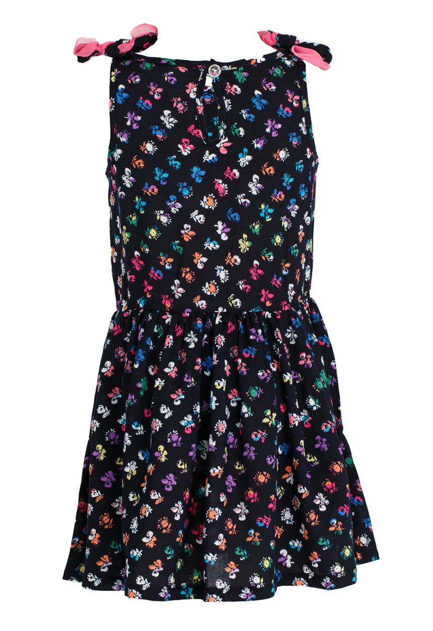 See-Saw - Mid Waist Dress with Shoulder Bow Navy
