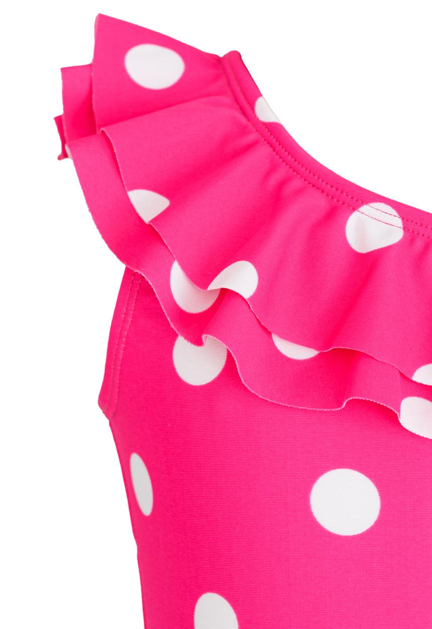 Pop Candy - Spotted Full Piece Swimsuit Mid Pink