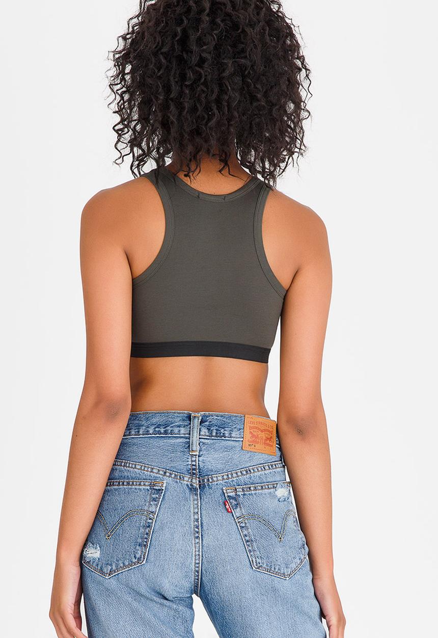 c(inch) - Sports Luxe Cropped Top Green