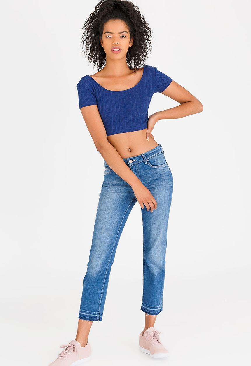 c(inch) - Bardot Cropped Top Navy