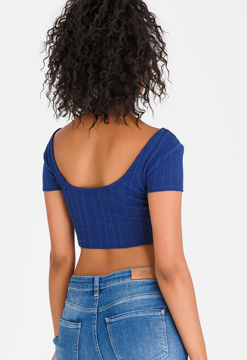 c(inch) - Bardot Cropped Top Navy