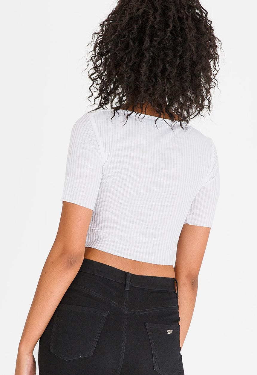 c(inch) - Boat Neck T-shirt White