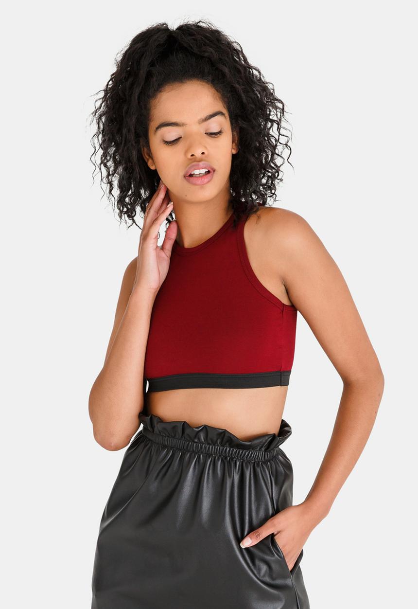 c(inch) - Sports Luxe Cropped Top Red