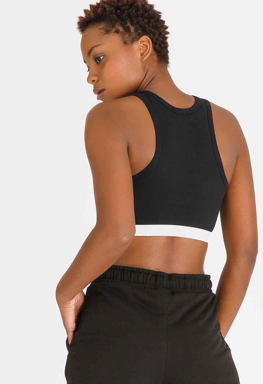 c(inch) - Sports Luxe Cropped Top Black