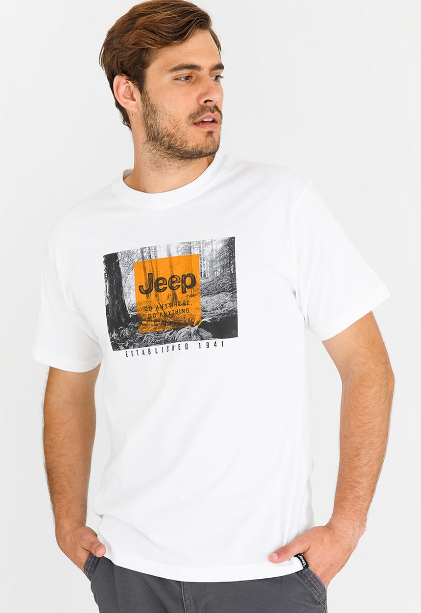 JEEP - Printed T Shirt White