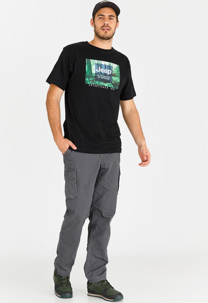 JEEP - Printed T Shirt Black