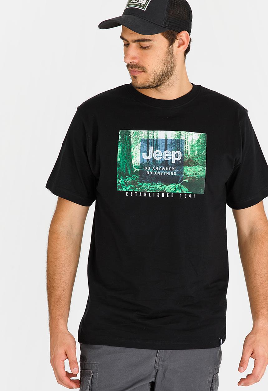 JEEP - Printed T Shirt Black