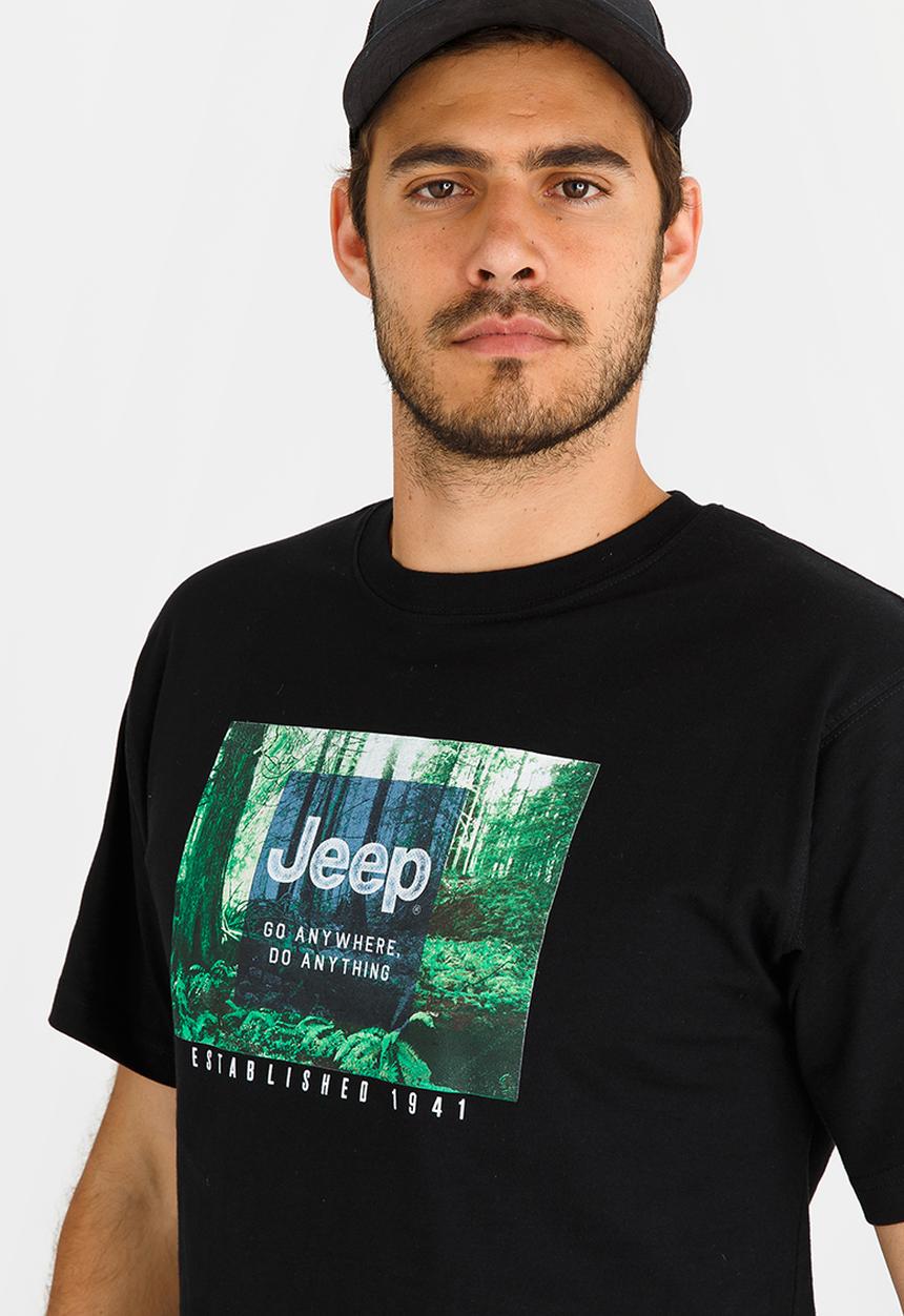 JEEP - Printed T Shirt Black