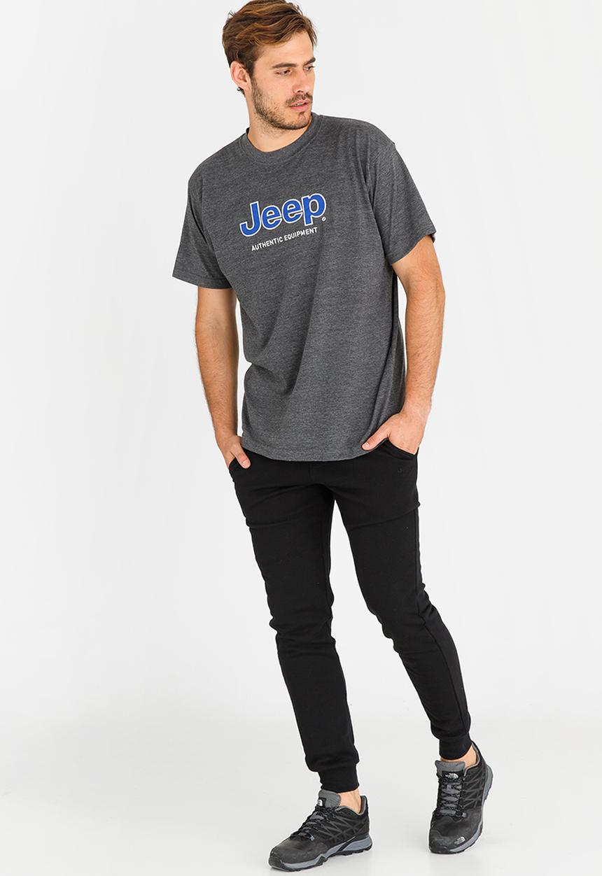 JEEP - Applique Embroidered Tee Charcoal
