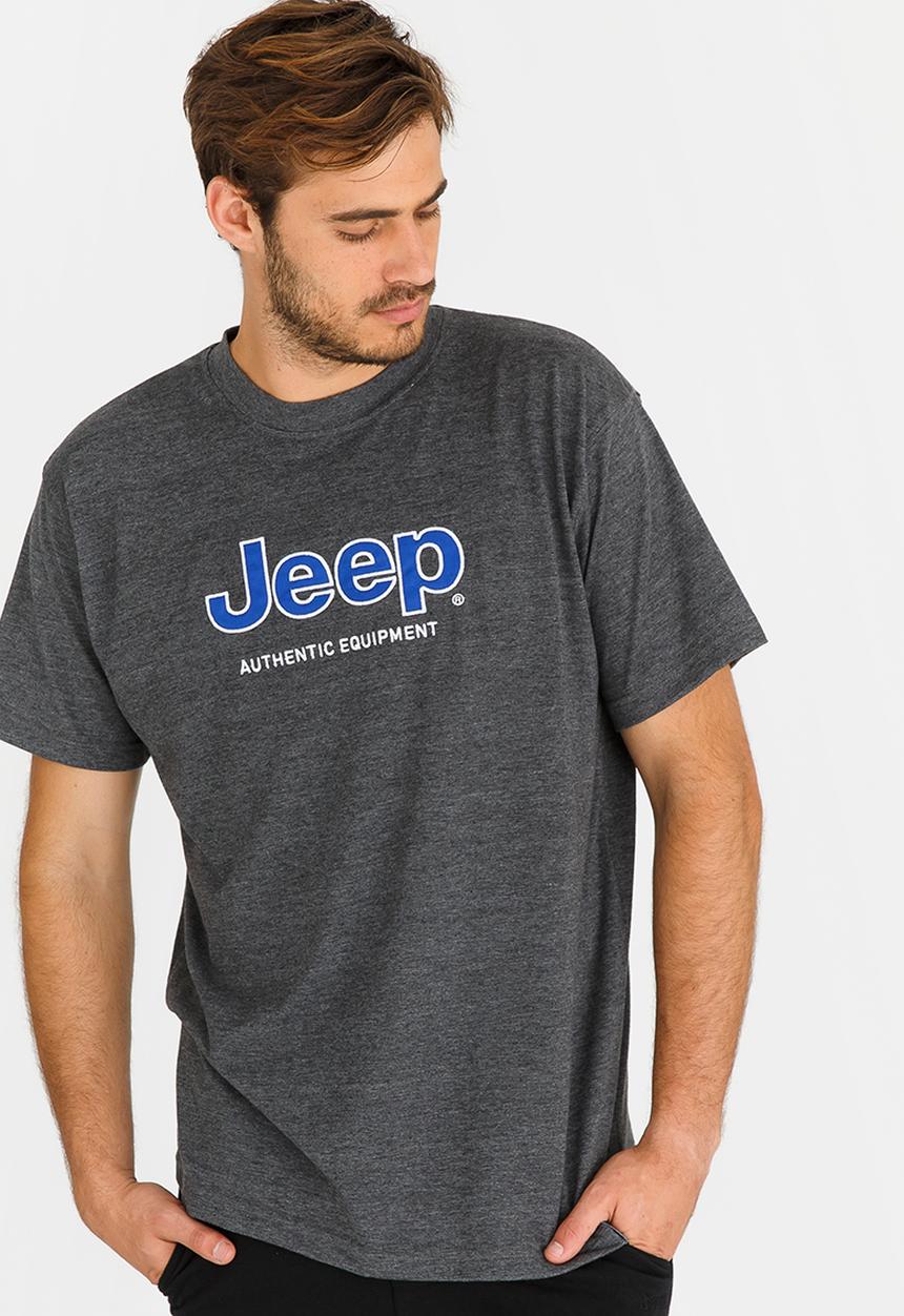 JEEP - Applique Embroidered Tee Charcoal
