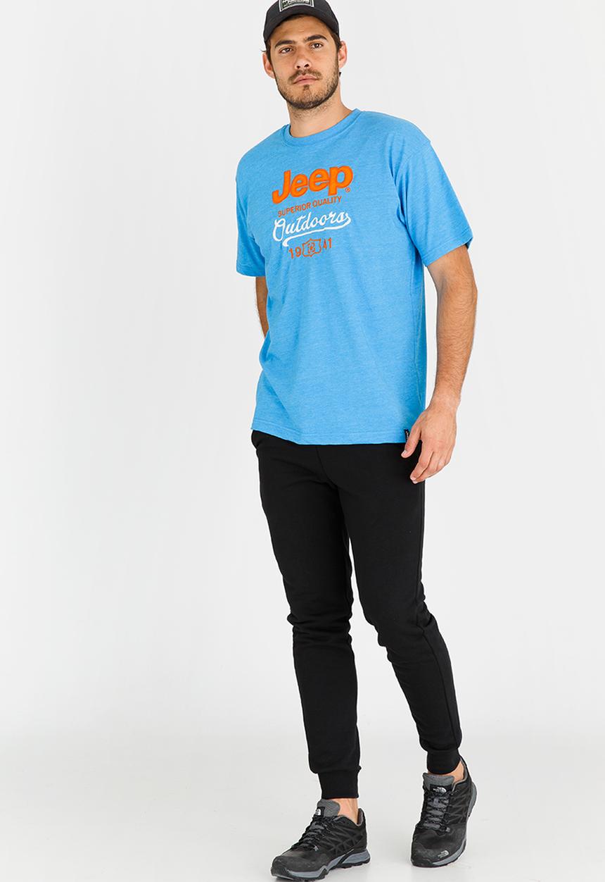 JEEP - Applique Embroidered Tee Mid Blue