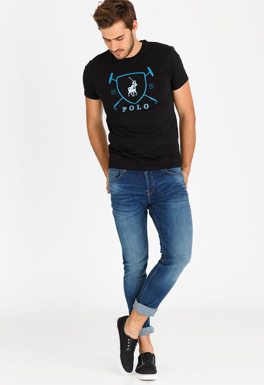 POLO - Classic Print T Shirt Black