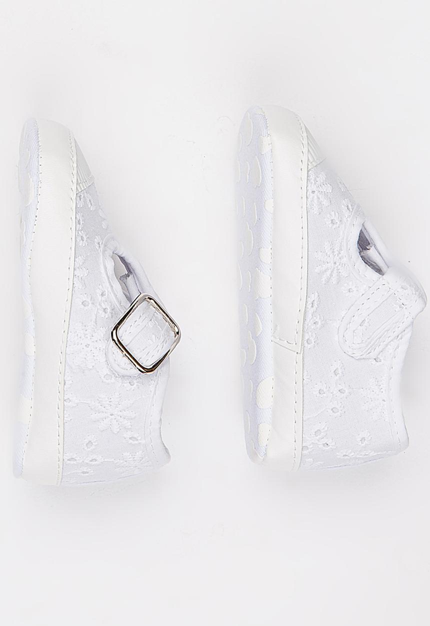 Pop Candy - Anglaise Mary Janes Pump White