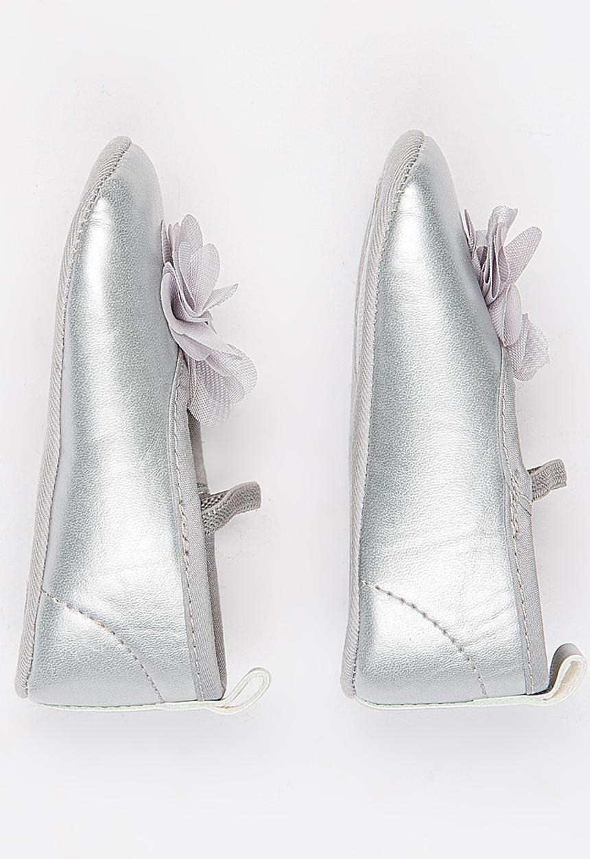 Pop Candy - Flower Embellished Pumps Grey