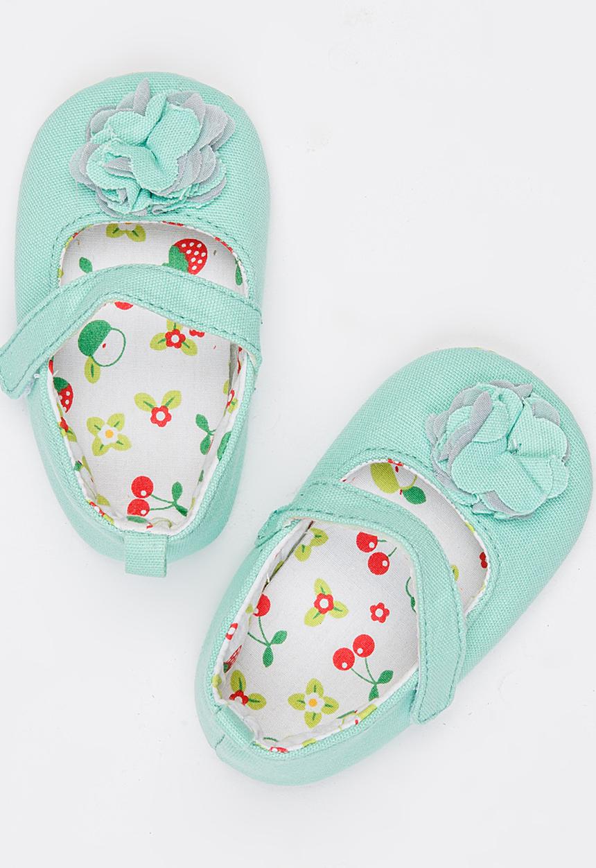 Pop Candy - Pumps with Flower Detail Mint