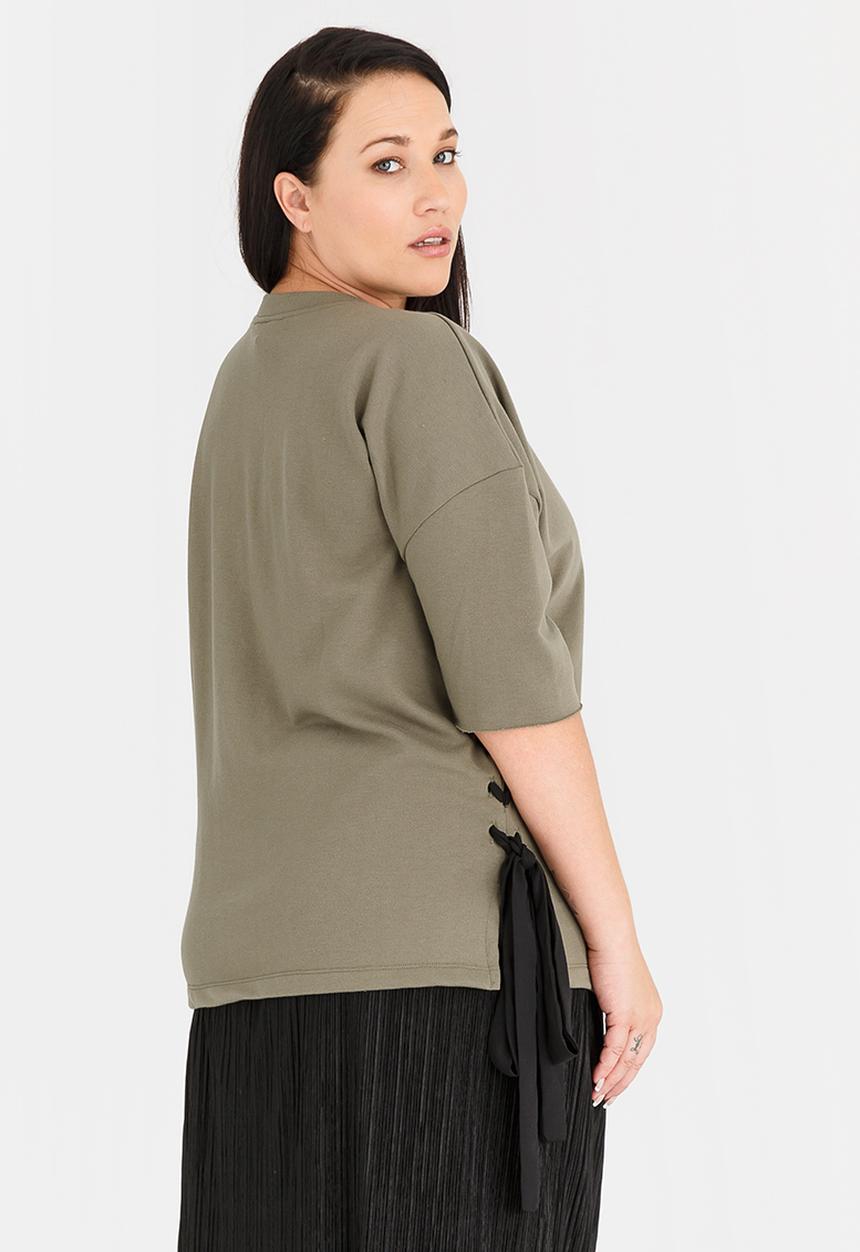 STYLE REPUBLIC PLUS - Lace-up T-shirt Green