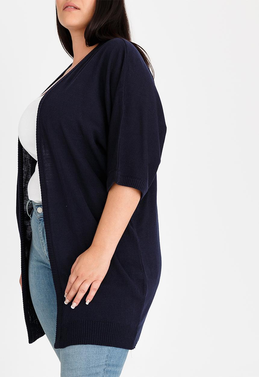 edit Plus - Throw-over Cardi Navy