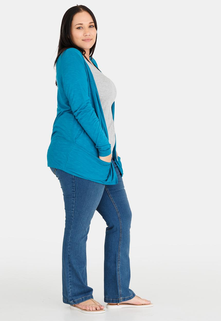 EVANS - Long Sleeve Cardigan Aqua