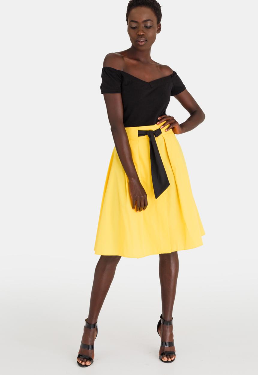 STYLE REPUBLIC - Contrast Belt Skirt Yellow