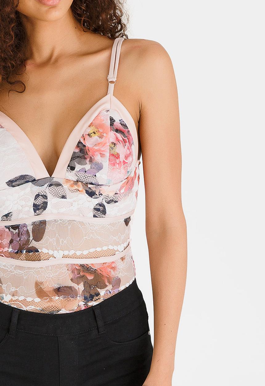 SISSY BOY - Monday Lace Bodysuit Pale Pink