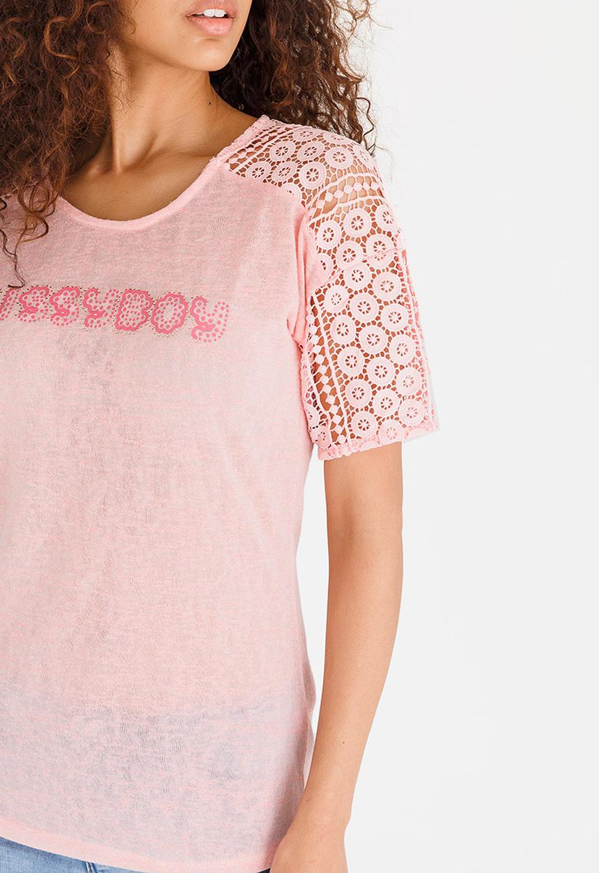 SISSY BOY - Dixie One Up Tee Pale Pink