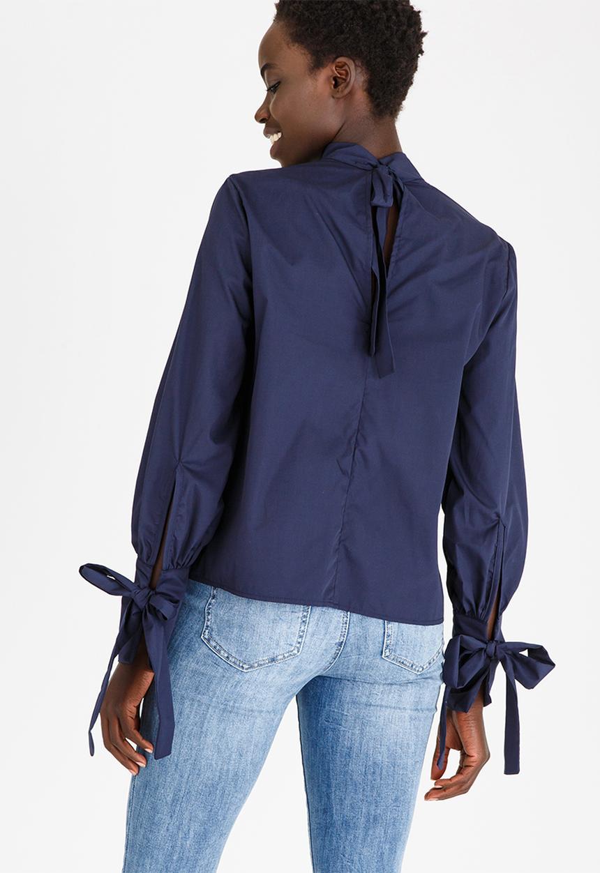 STYLE REPUBLIC - Tie Detail Blouse Navy