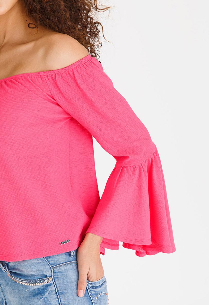 SISSY BOY - Off-the-shoulder Gypsy Top Mid Pink