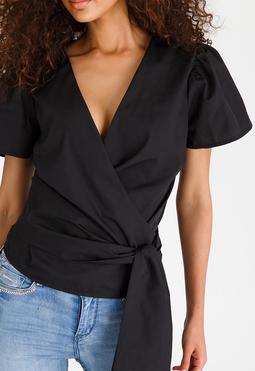 STYLE REPUBLIC - Wrap Blouse Black