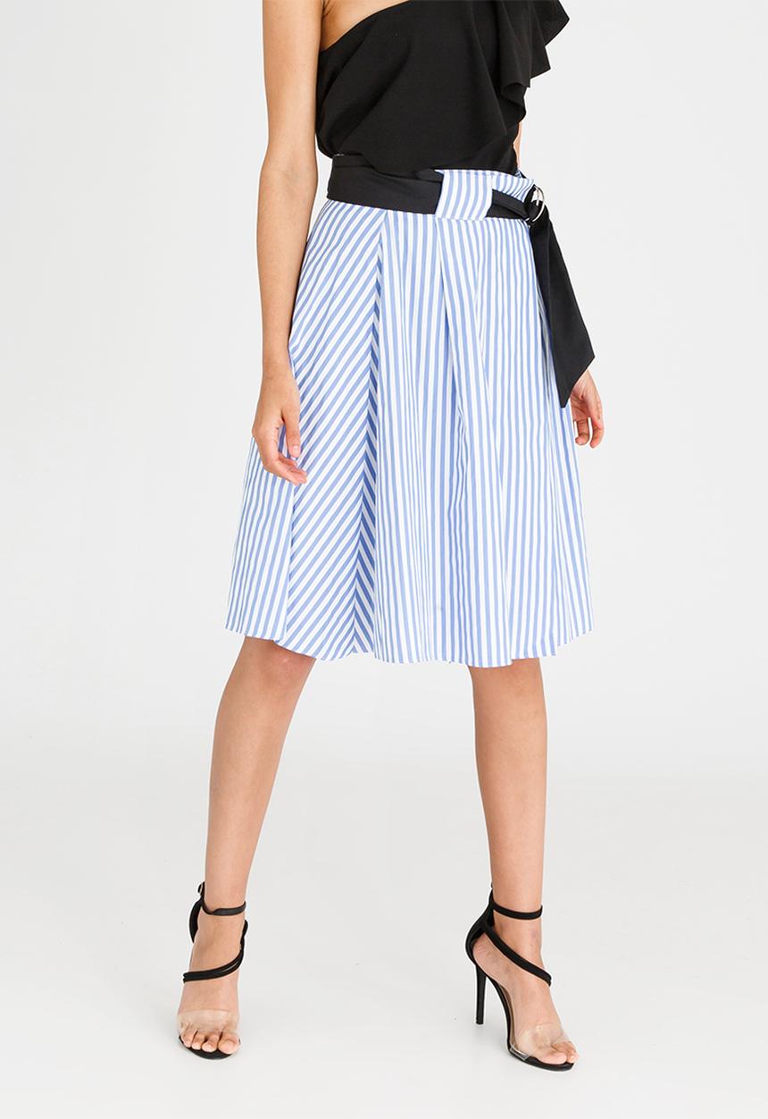 STYLE REPUBLIC - Contrast Belt Skirt Pale Blue