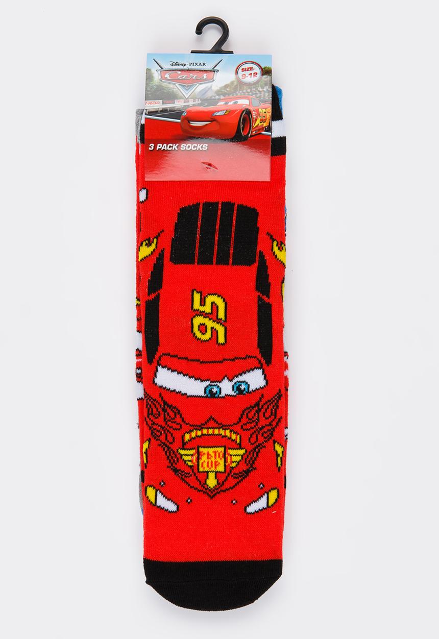 Character Fashion - Cars 3 Pack Anklet Sock Dark Red