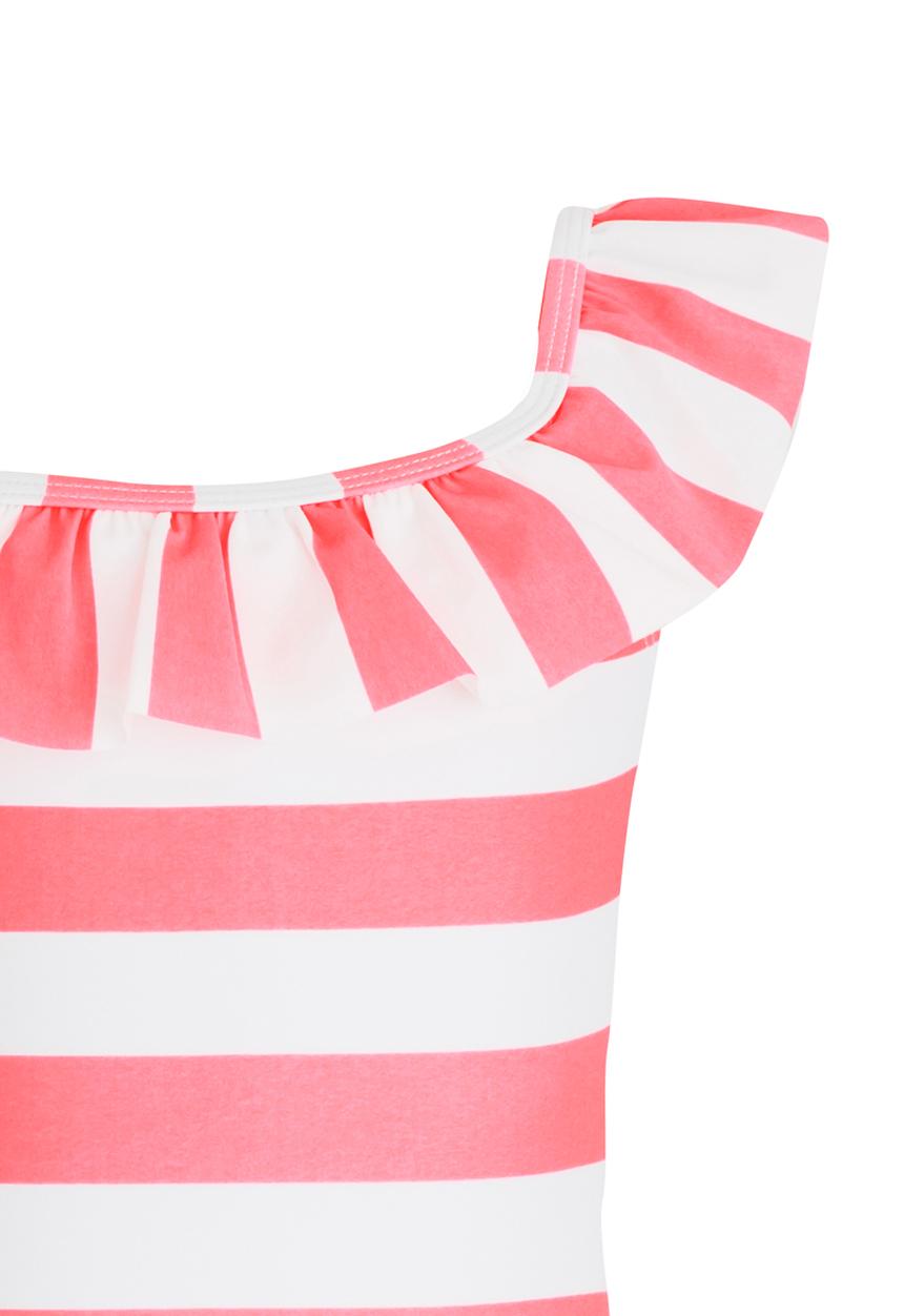 Pop Candy - Striped Full Piece Swimsuit Pale Pink