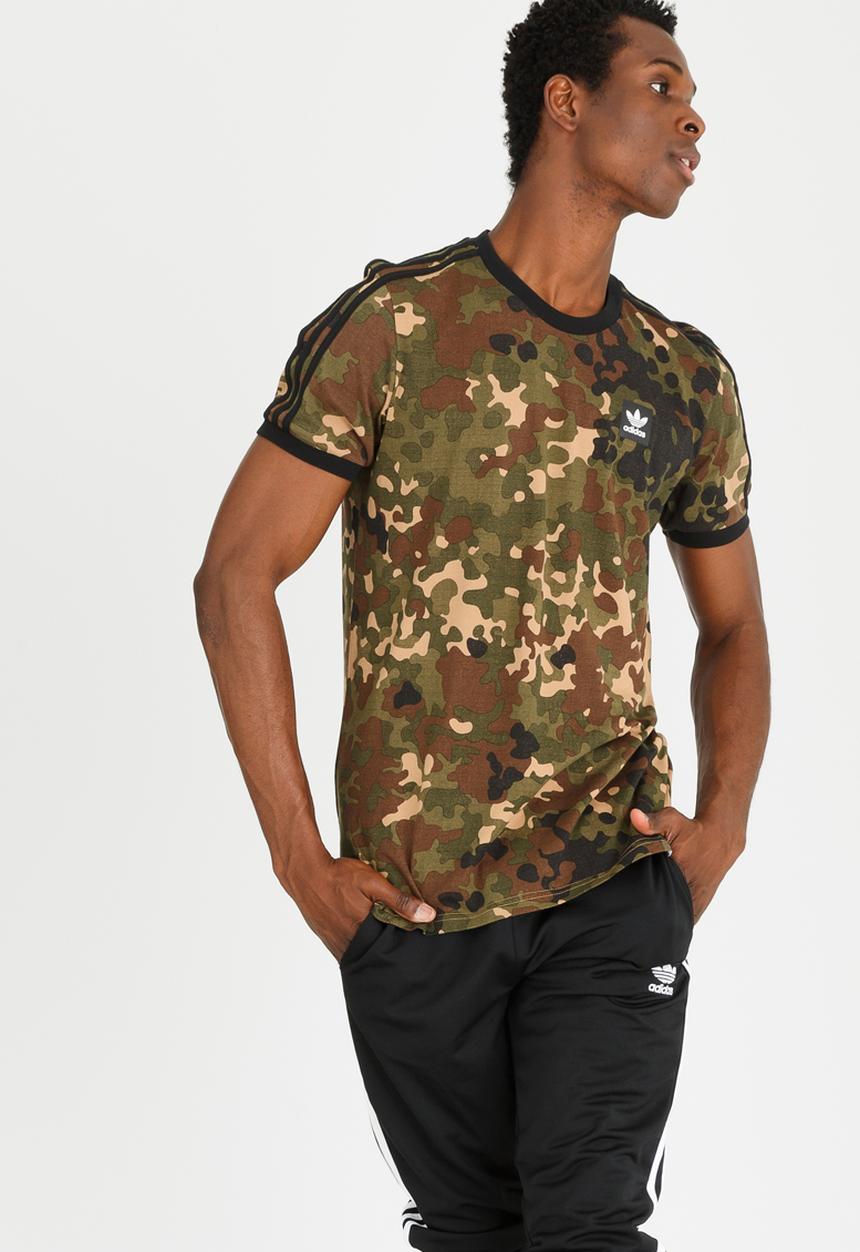 adidas Originals - Striped Camo Tee Khaki Green