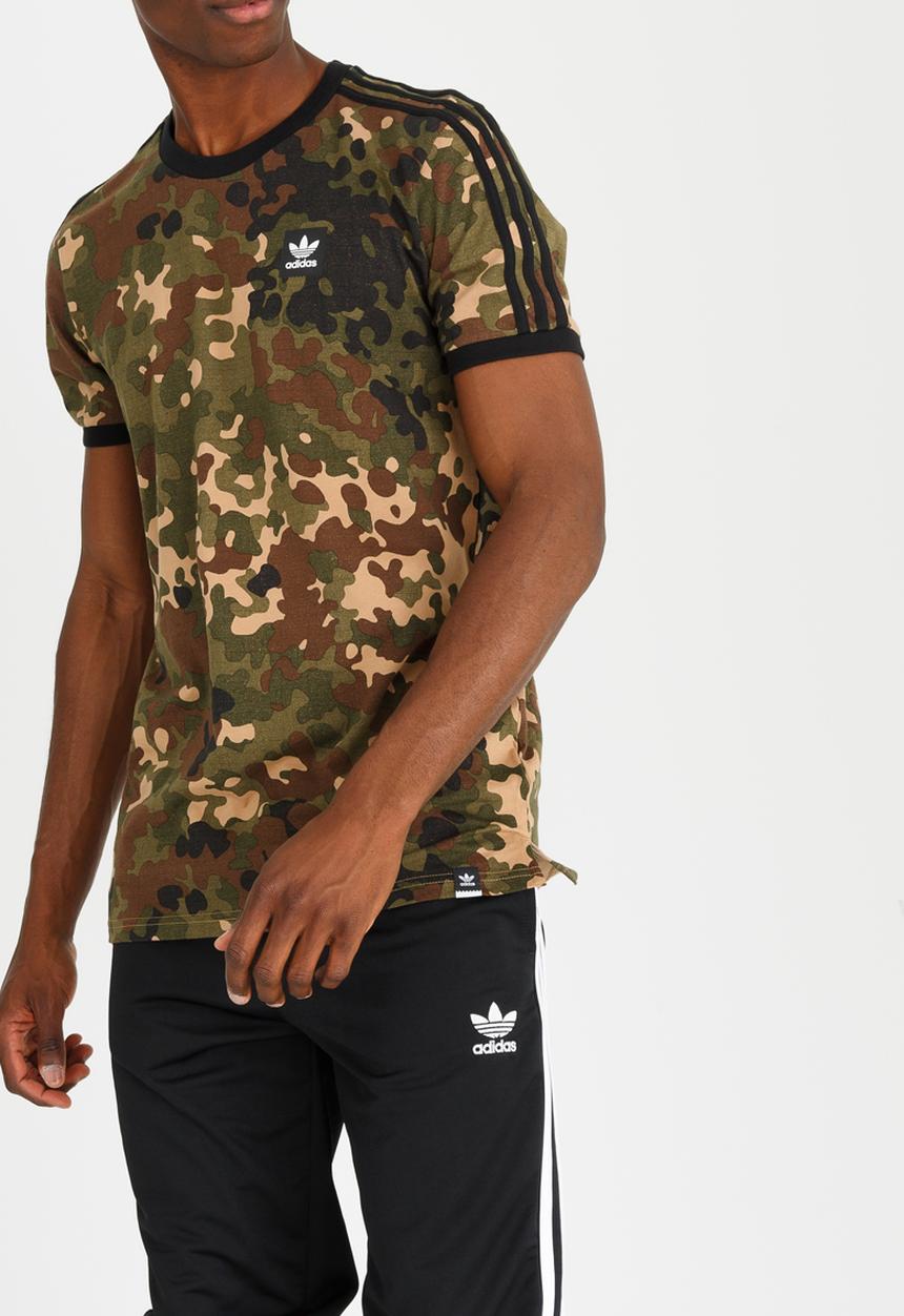 adidas Originals - Striped Camo Tee Khaki Green
