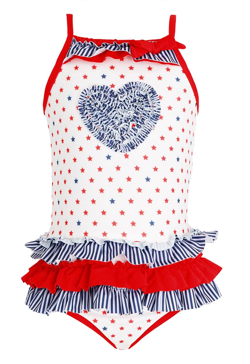 Pop Candy - Frilled Full Piece Swimsuit Multi-colour