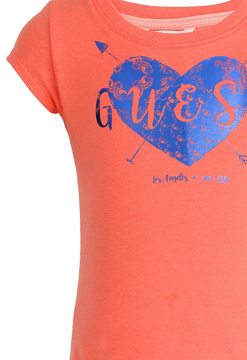 GUESS - S/S Heart Tee Coral