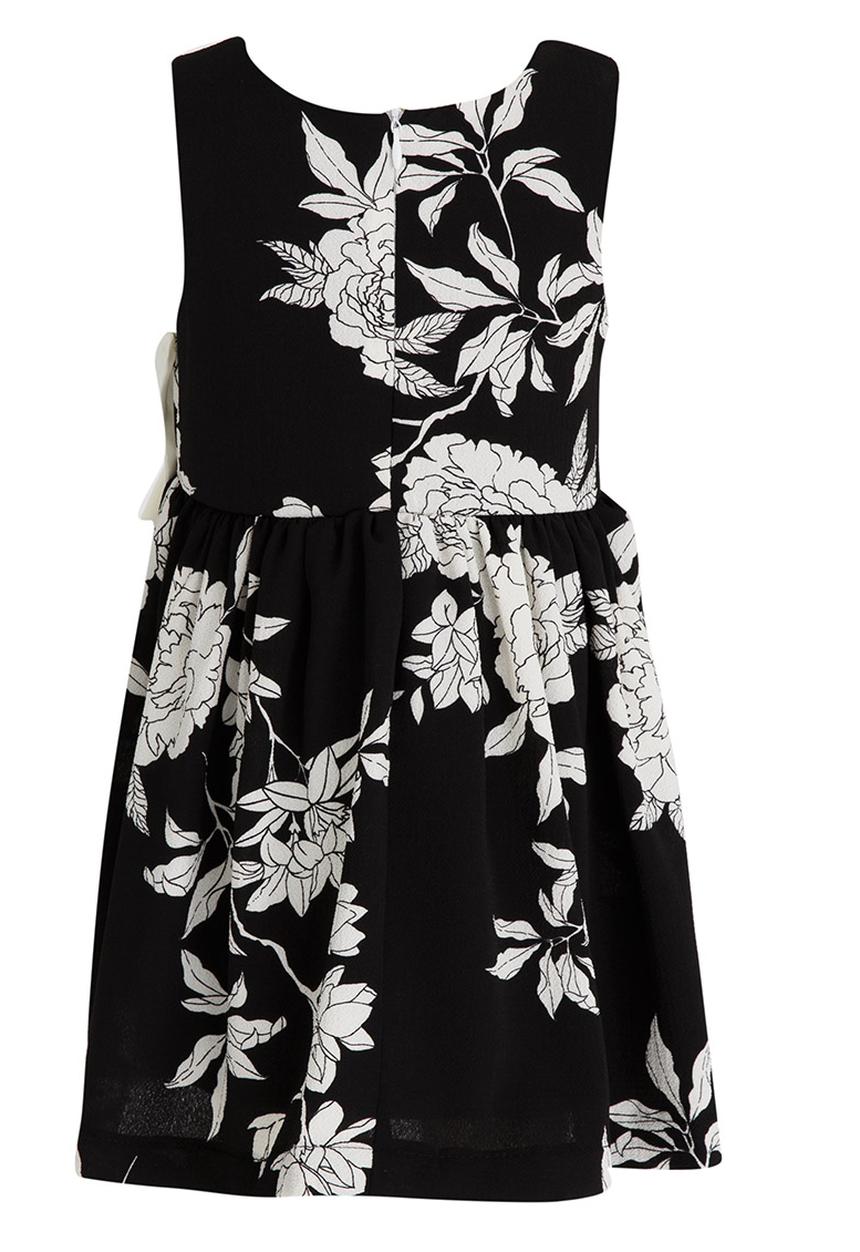 See-Saw - Fit & Flare Chiffon Dress Black and White