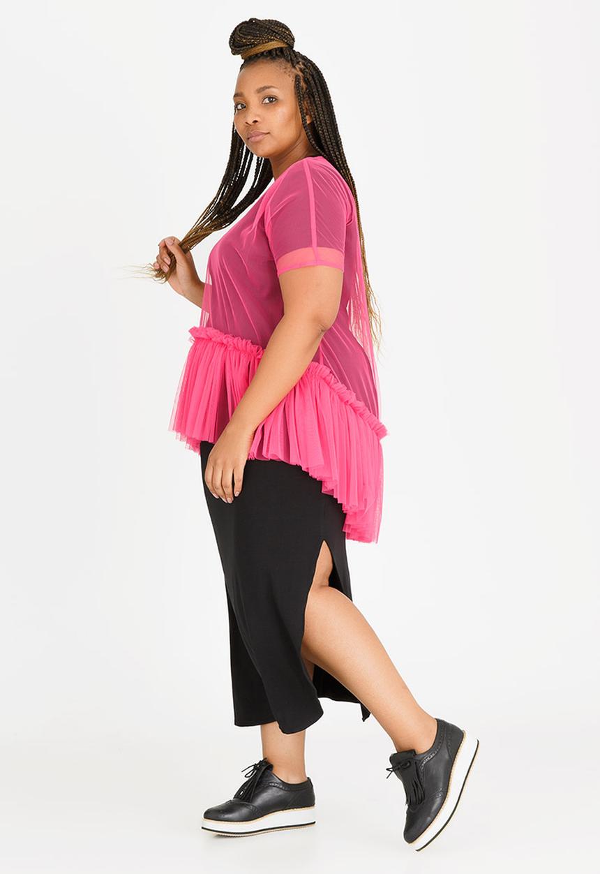 Isabel de Villiers - Tulle Frill Top Cerise Pink