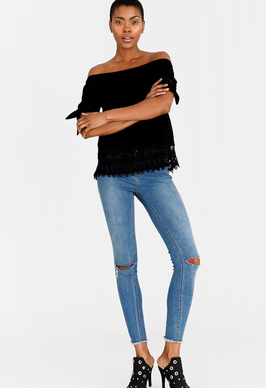 Vero Moda - Aya Off-the-shoulder Top Black