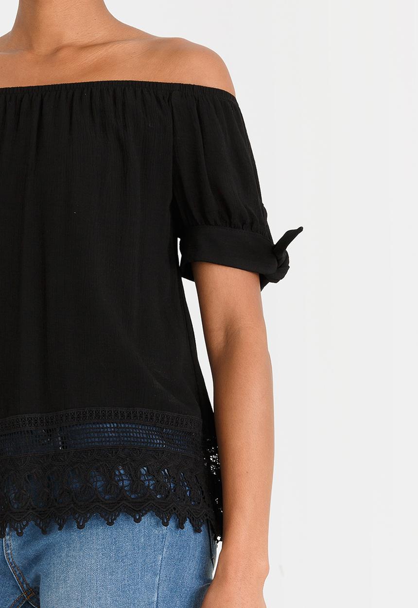 Vero Moda - Aya Off-the-shoulder Top Black