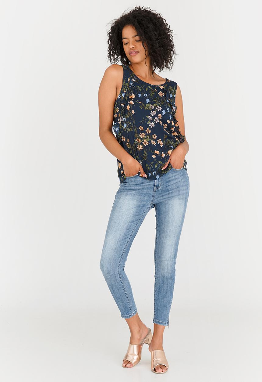 Vero Moda - Millie Sleeveless Frill Top Navy