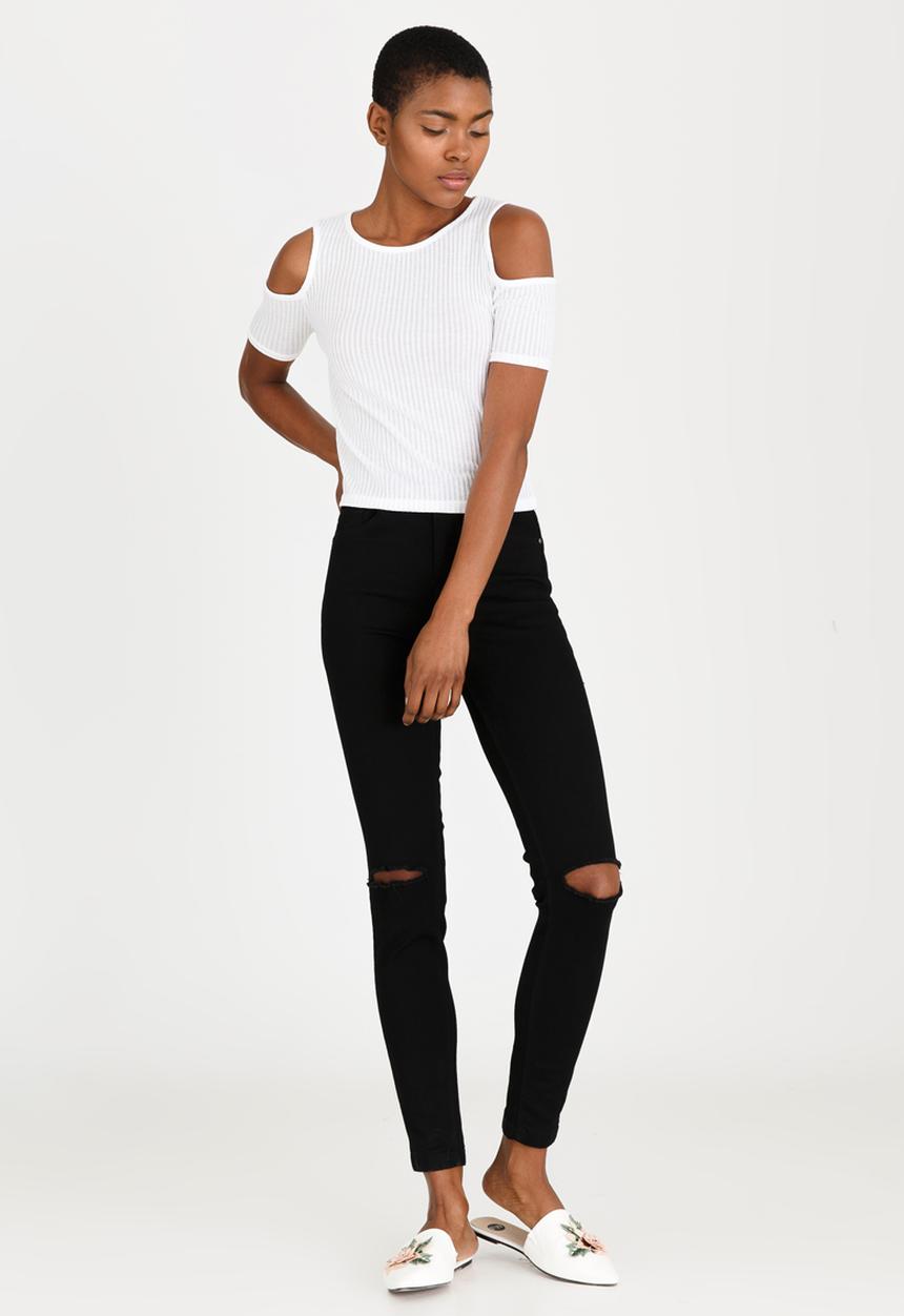 c(inch) - Cold Shoulder T-shirt White