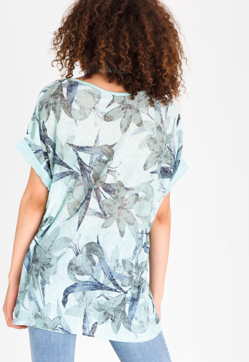 Revenge - Floral Print Top Mint