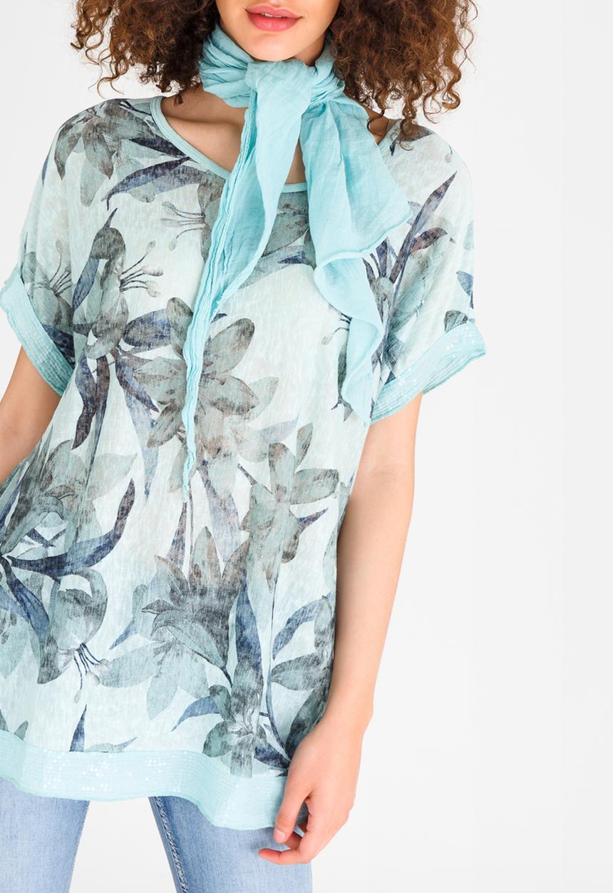 Revenge - Floral Print Top Mint
