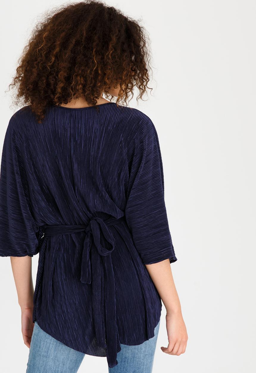 RUFF TUNG - Drape Top with Belt detail Navy