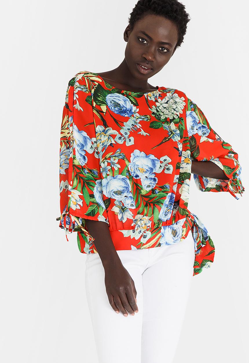 G Couture - Patterned Smock Top Floral