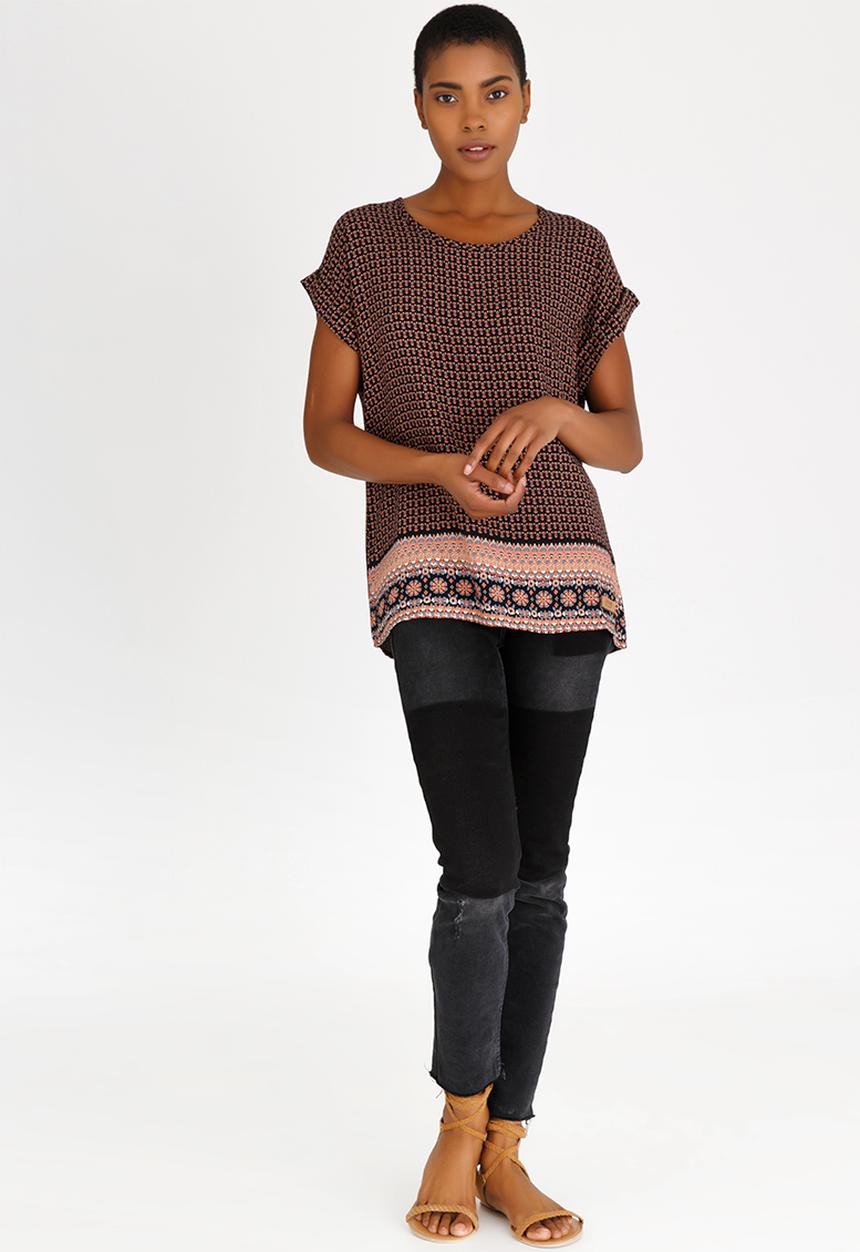JEEP - Boxy Border Blouse Black