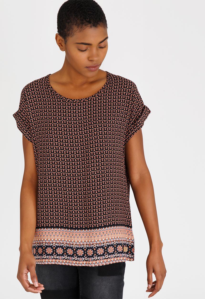 JEEP - Boxy Border Blouse Black
