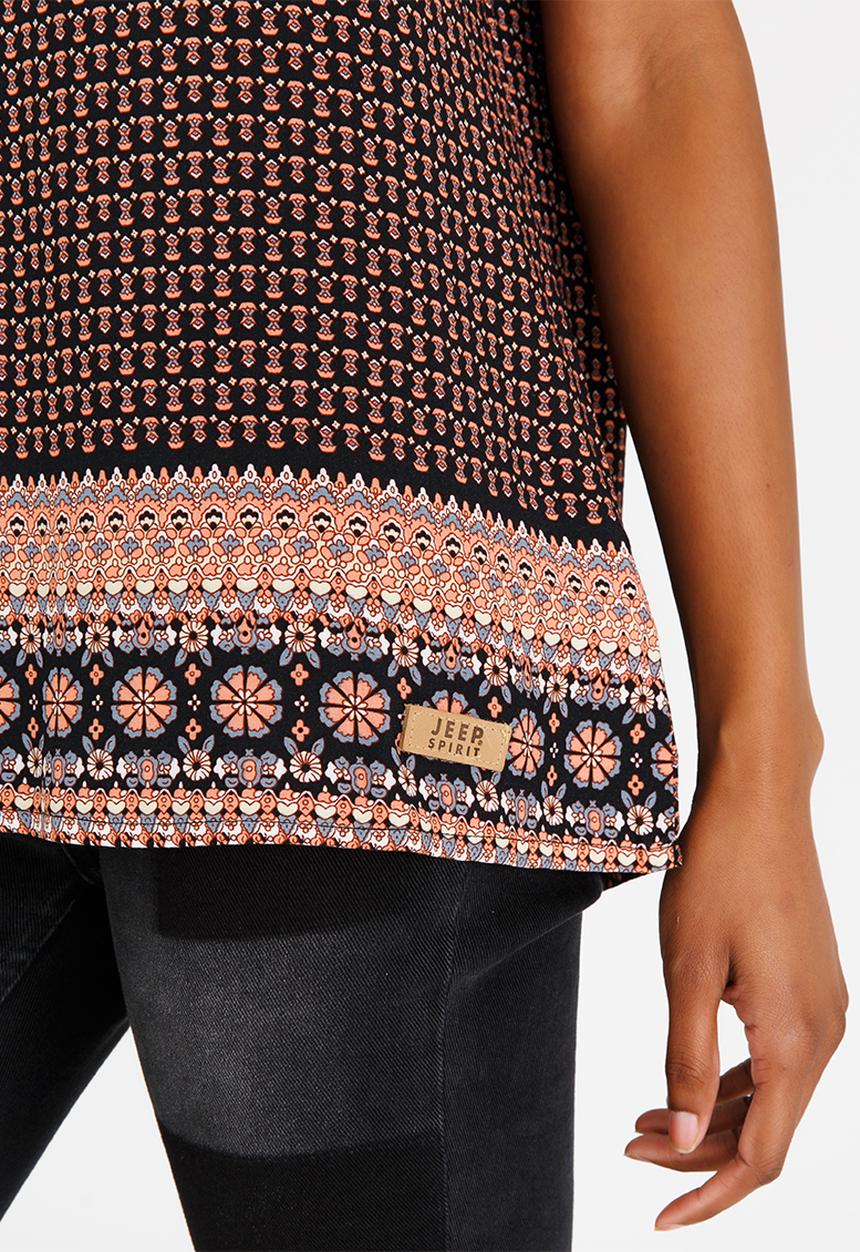 JEEP - Boxy Border Blouse Black