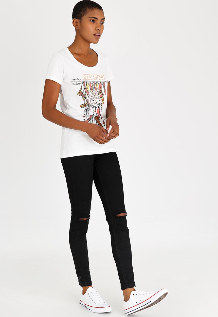 JEEP - Printed and Embroidered Tee Off White