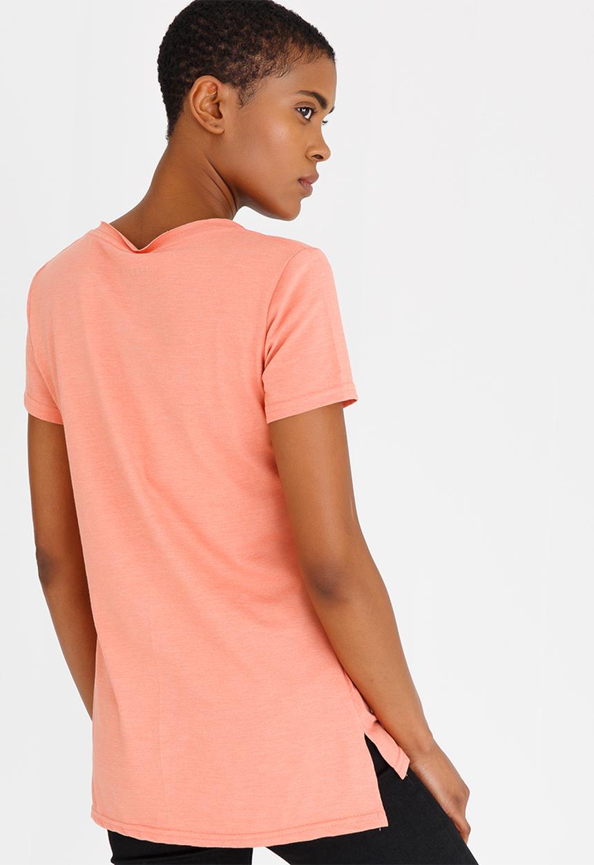 JEEP - Printed Embellished Tee Coral